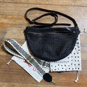 Clare V Grande Fanny Black Rattan